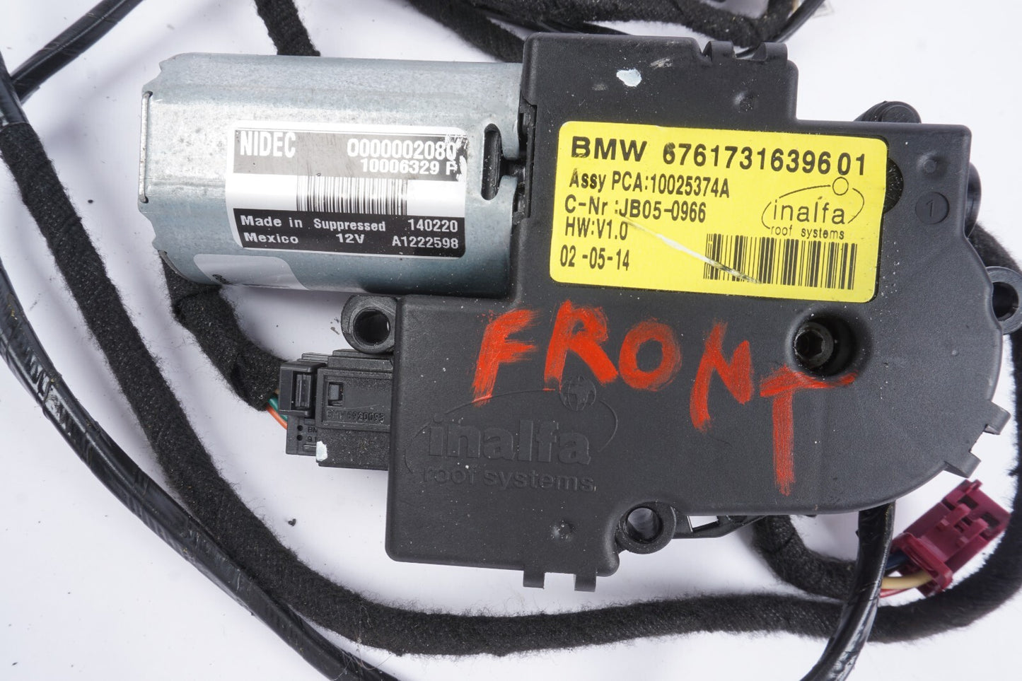 2011 - 2017 BMW F25 X3 XDrive35 Inalfa Sunroof Sun Roof Motor Front OEM