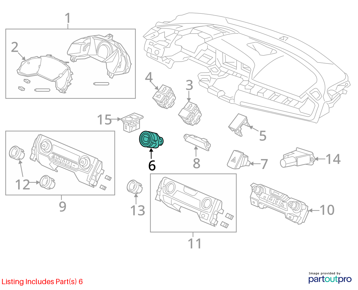 2018-2025 Honda Odyssey Engine Start Stop Ignition Switch Button OEM