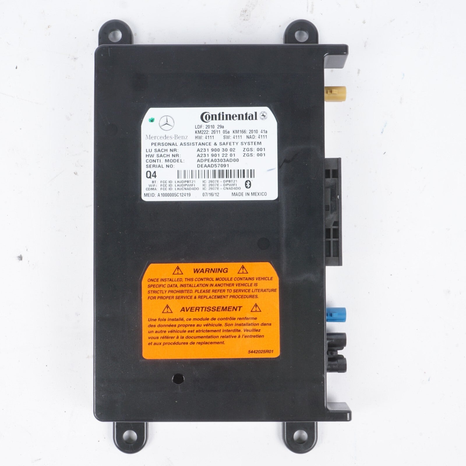 08-14 Mercedes W204 C250 C300 Communication Control Module A2319003002 OEM