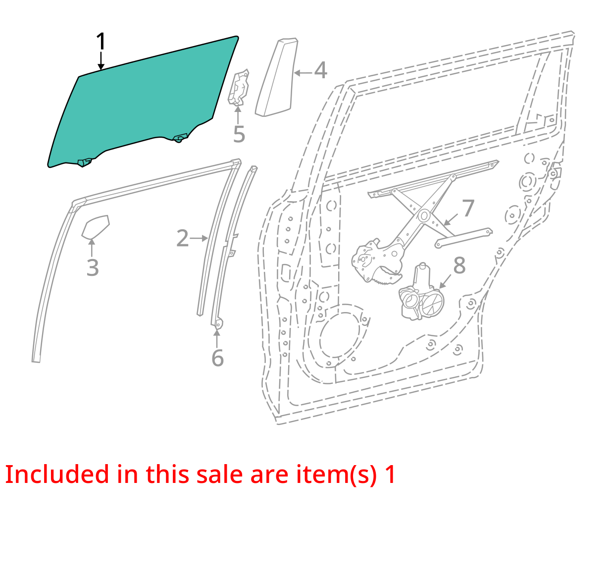 14-19 Toyota Highlander Rear Door Glass Window Privacy Left Driver Side OEM