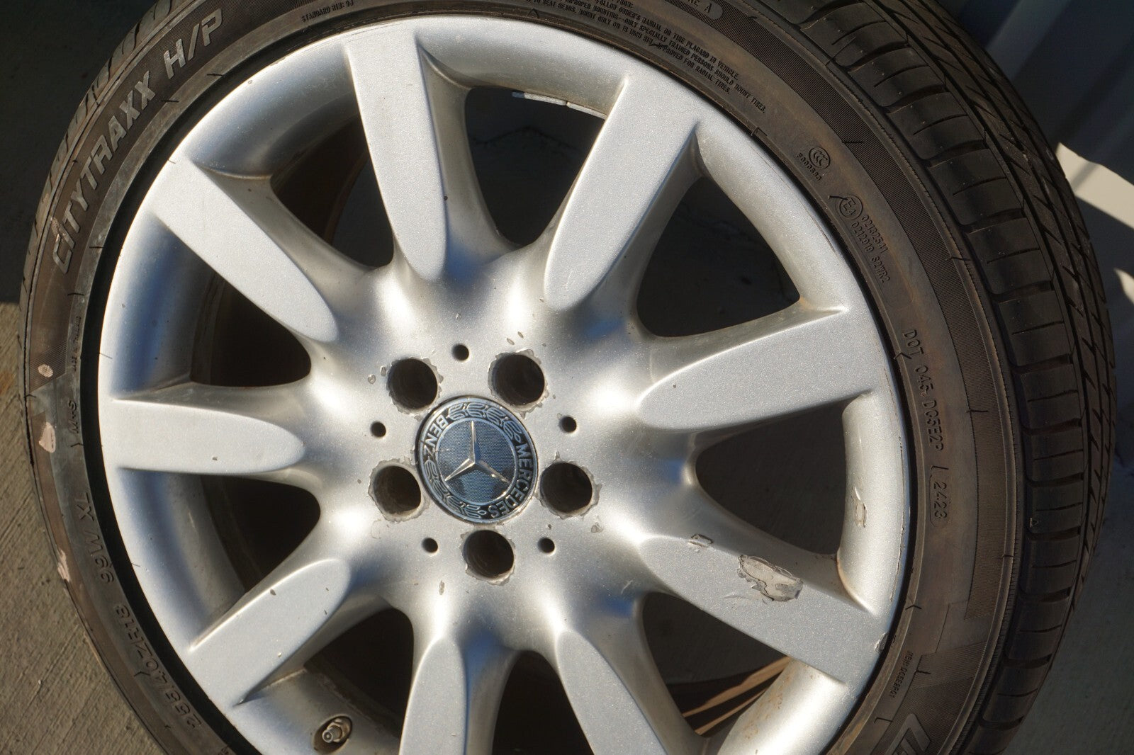 07-09 Mercedes W221 S550 CL500 Alloy Wheel Rim 8.5Jx18 & Tire SET Of 4 OEM