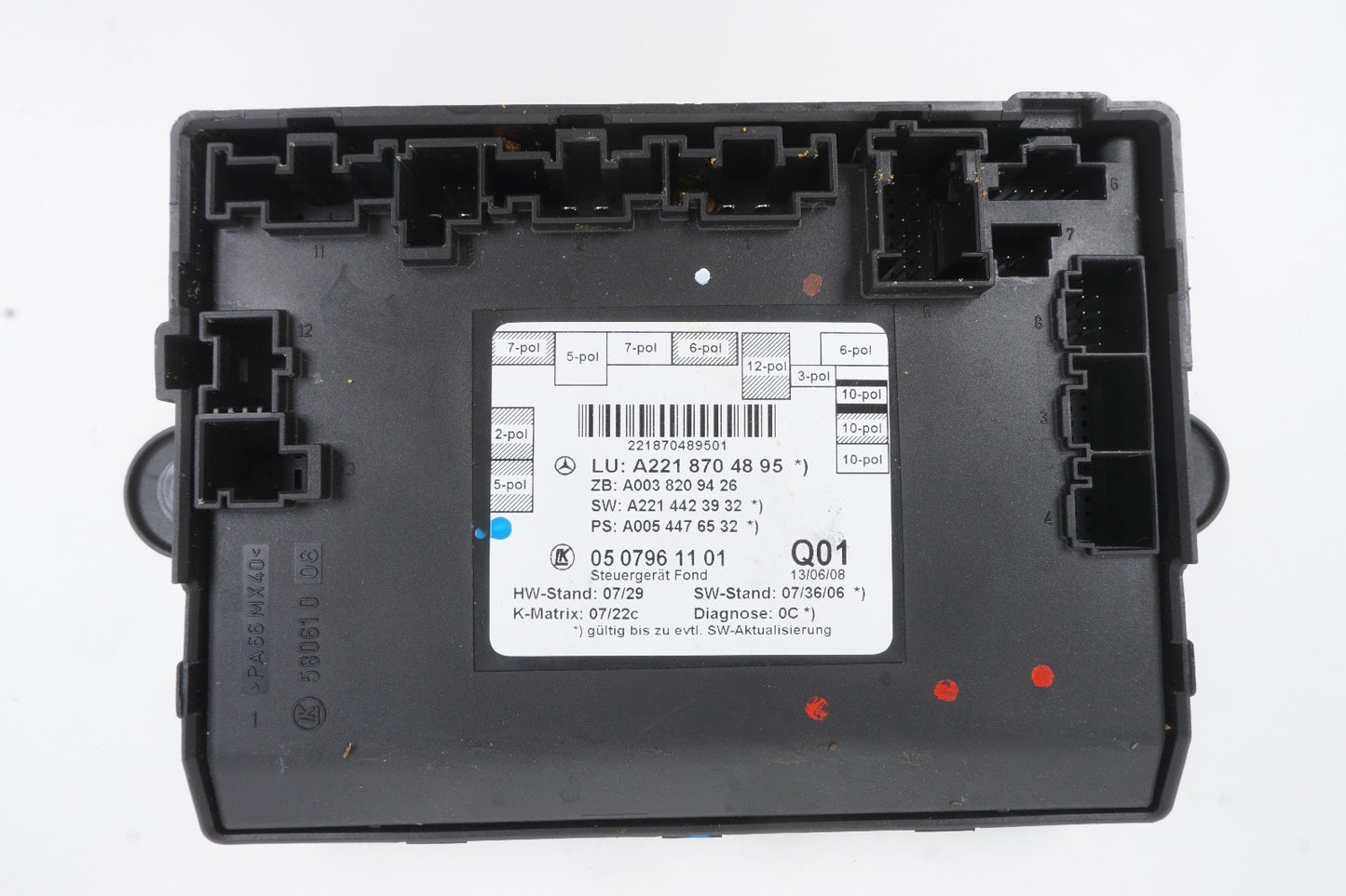 07-13 Mercedes W221 S550 S400 Rear Right or Left Side Door Control Module OEM