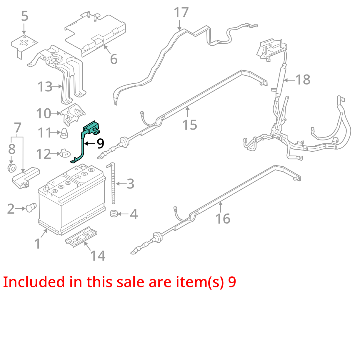 2012 - 2018 Audi A8 A8l S8 3.0l 4.0l Negative Battery Cable Terminal OEM