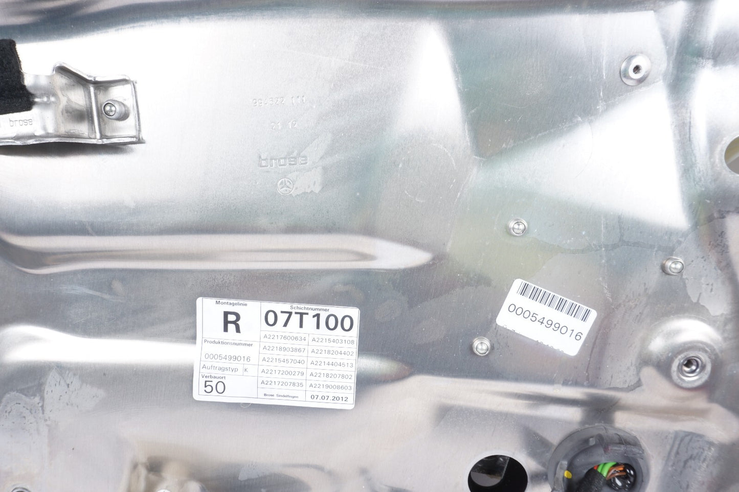 07-13 Mercedes S550 S400 Front Right Passenger Side Window Regulator & Motor OEM