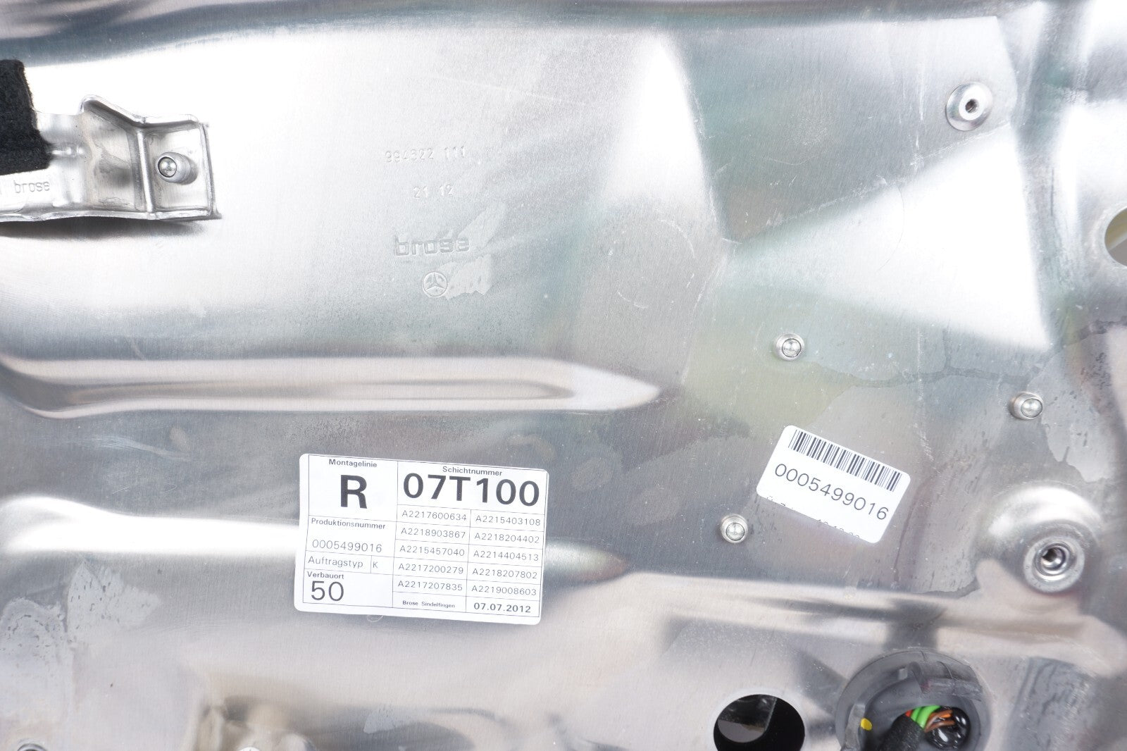 07-13 Mercedes S550 S400 Front Right Passenger Side Window Regulator & Motor OEM