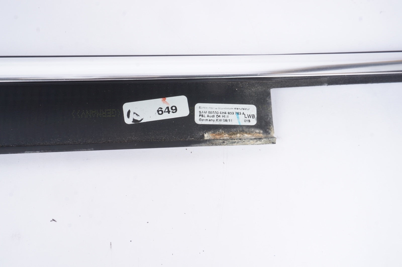 2011-2018 AUDI A8 L QUATTRO REAR LEFT DRIVER SIDE DOOR WINDOW BELT MOLDING OEM