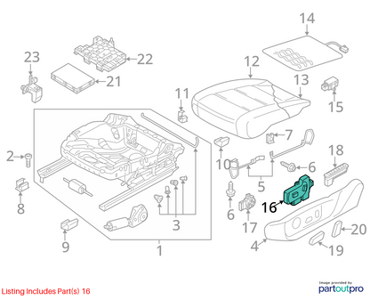 2012-2015 Volkswagen Passat Front Left Driver Seat Trim & Control Switch OEM