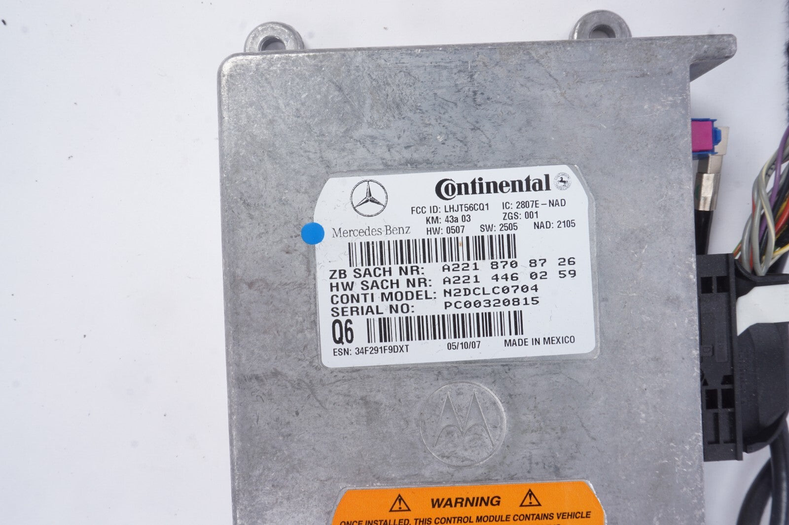 07-13 Mercedes W221 S550 CL550 Phone Voice Control Module A2218708726 OEM
