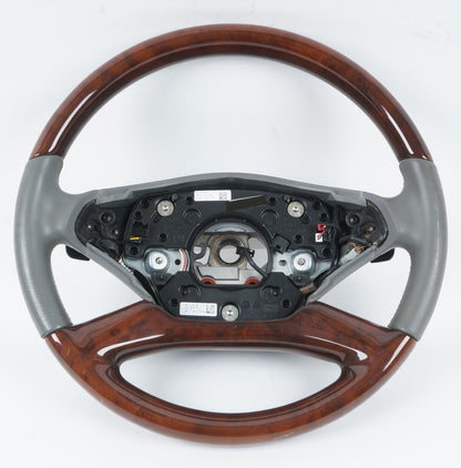 2010 - 2013 MERCEDES W221 S550 STEERING WHEEL WOOD  & PADDLE OEM
