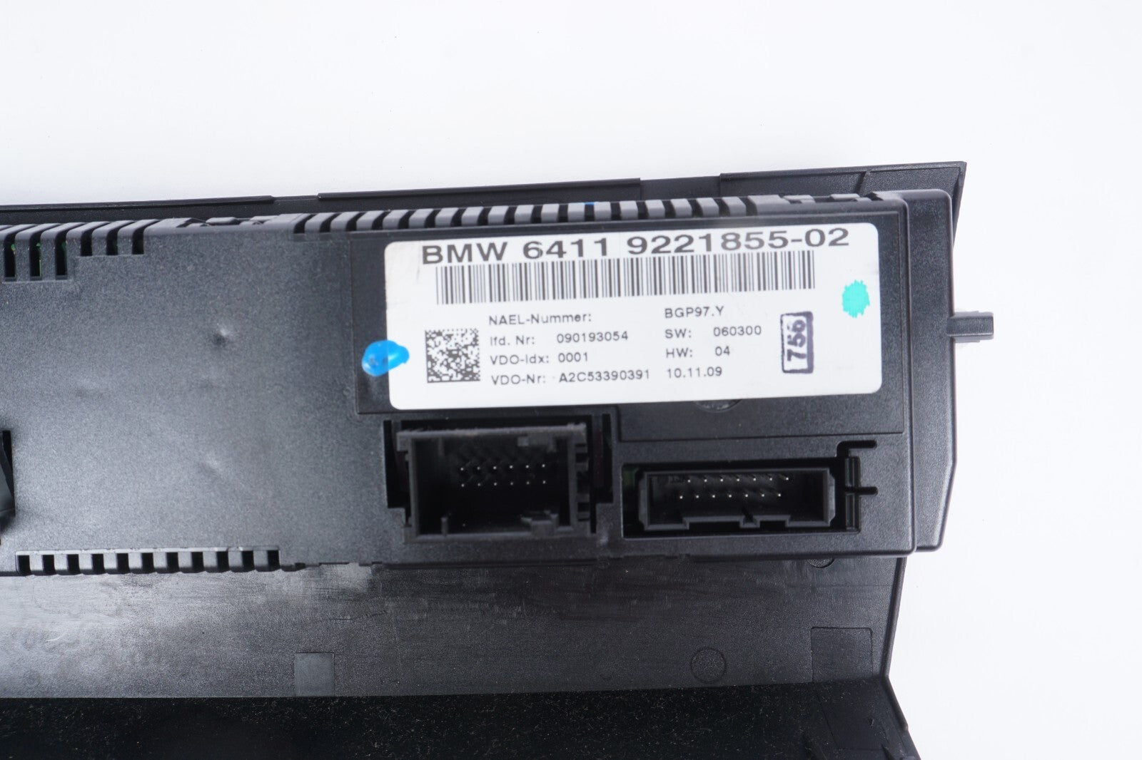 07 - 13 BMW 328i 335i Convertible AC Climate Control Switch Panel 9221855 OEM