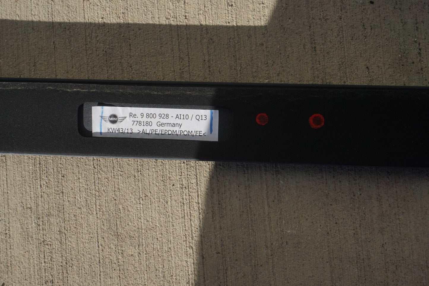 11-16 MINI COOPER S COUNTRYMAN R60 ROOF TOP UPPER RAIL MOLDING RACK RIGHT