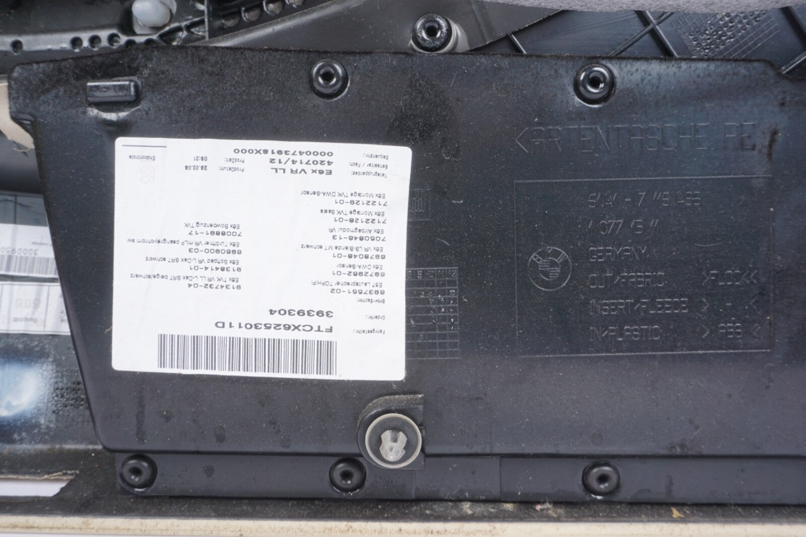 07-10 BMW 650i Passenger Right Front Interior Door Trim Panel Card 51417115496