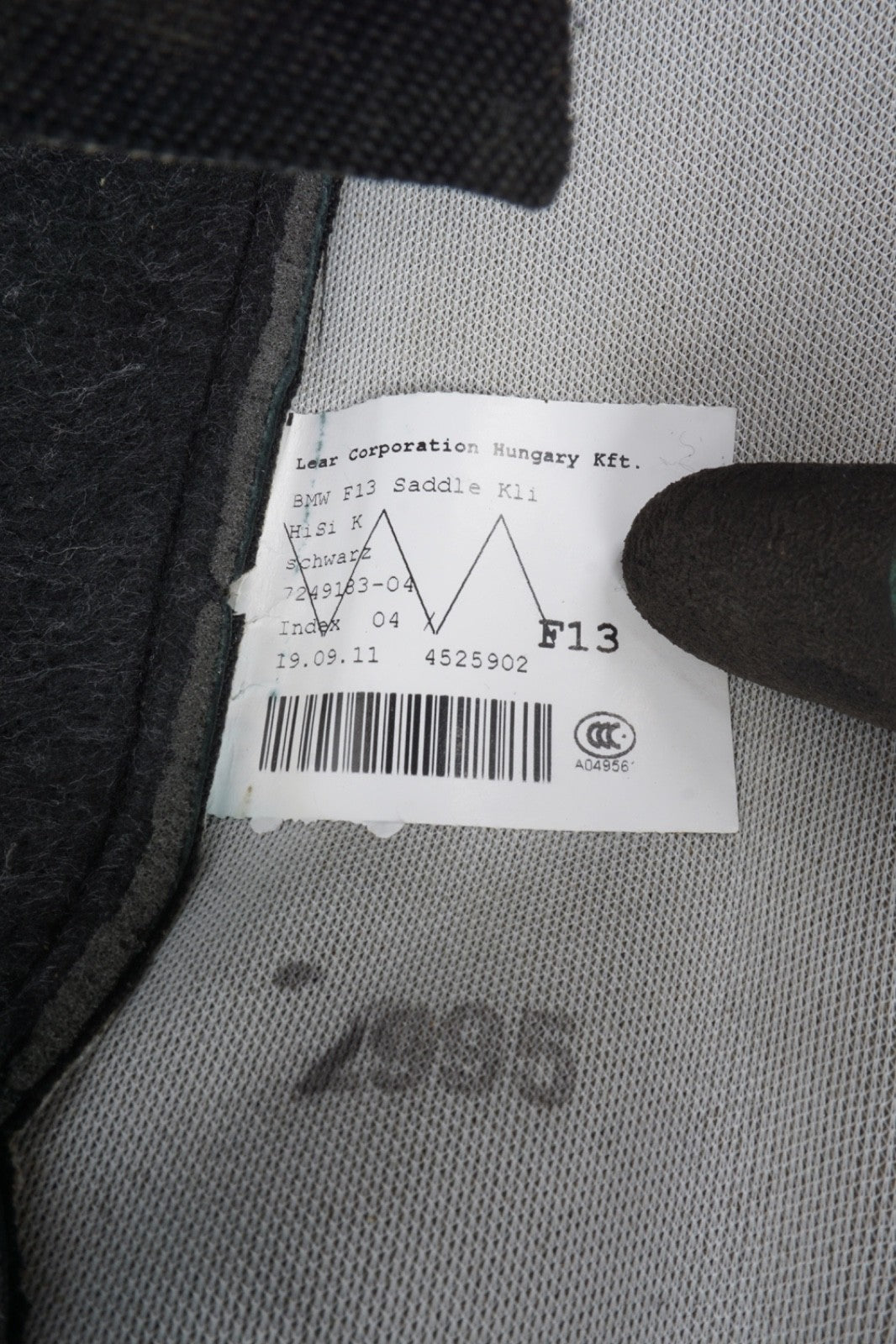 2012 - 2018 BMW 650i 640i F13 REAR SEAT CUSHION BOTTOM COVER LOWER OEM