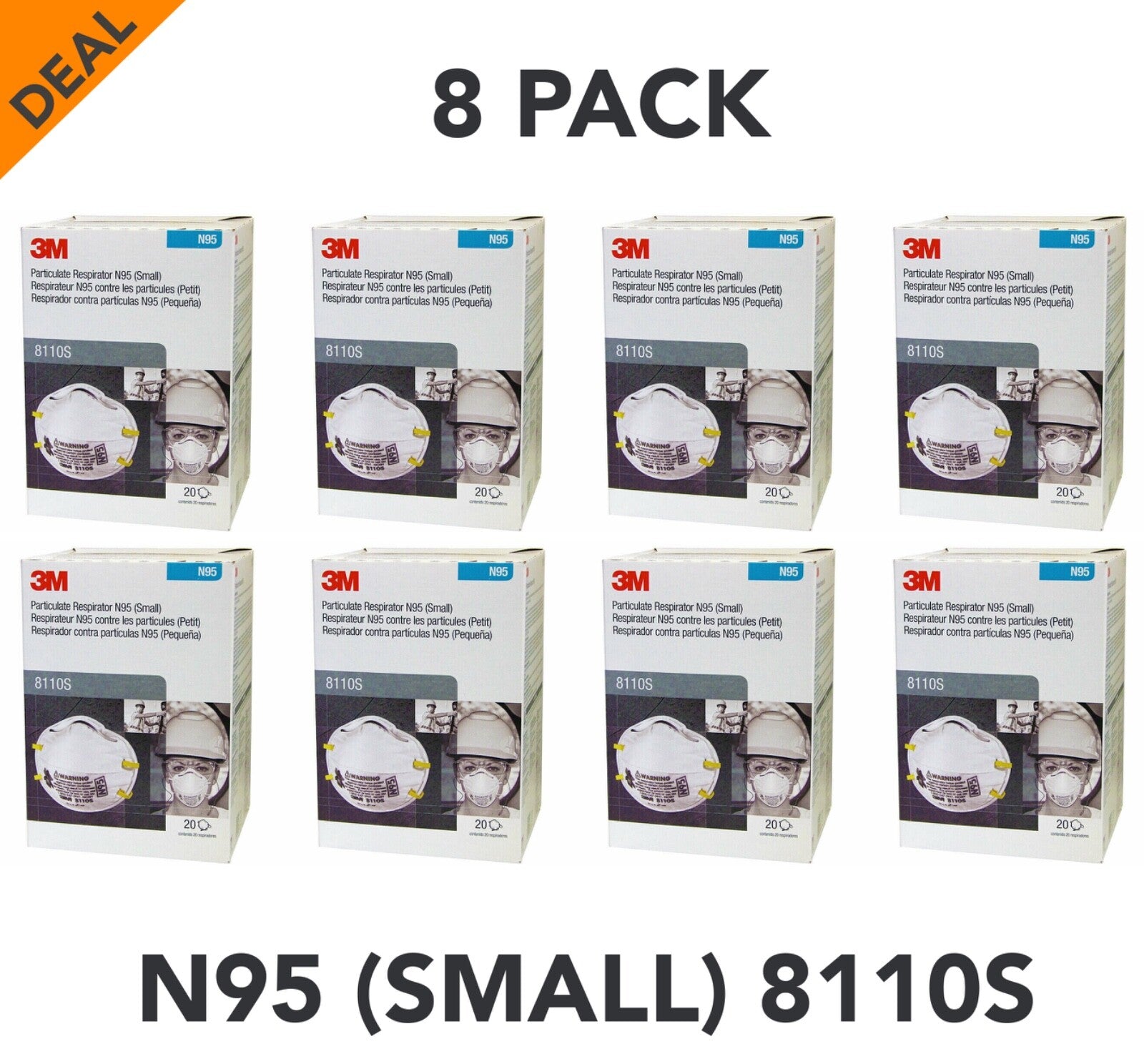 3M 8110S SMALL Disposable N95 Particulate Respirator Protection Face Masks