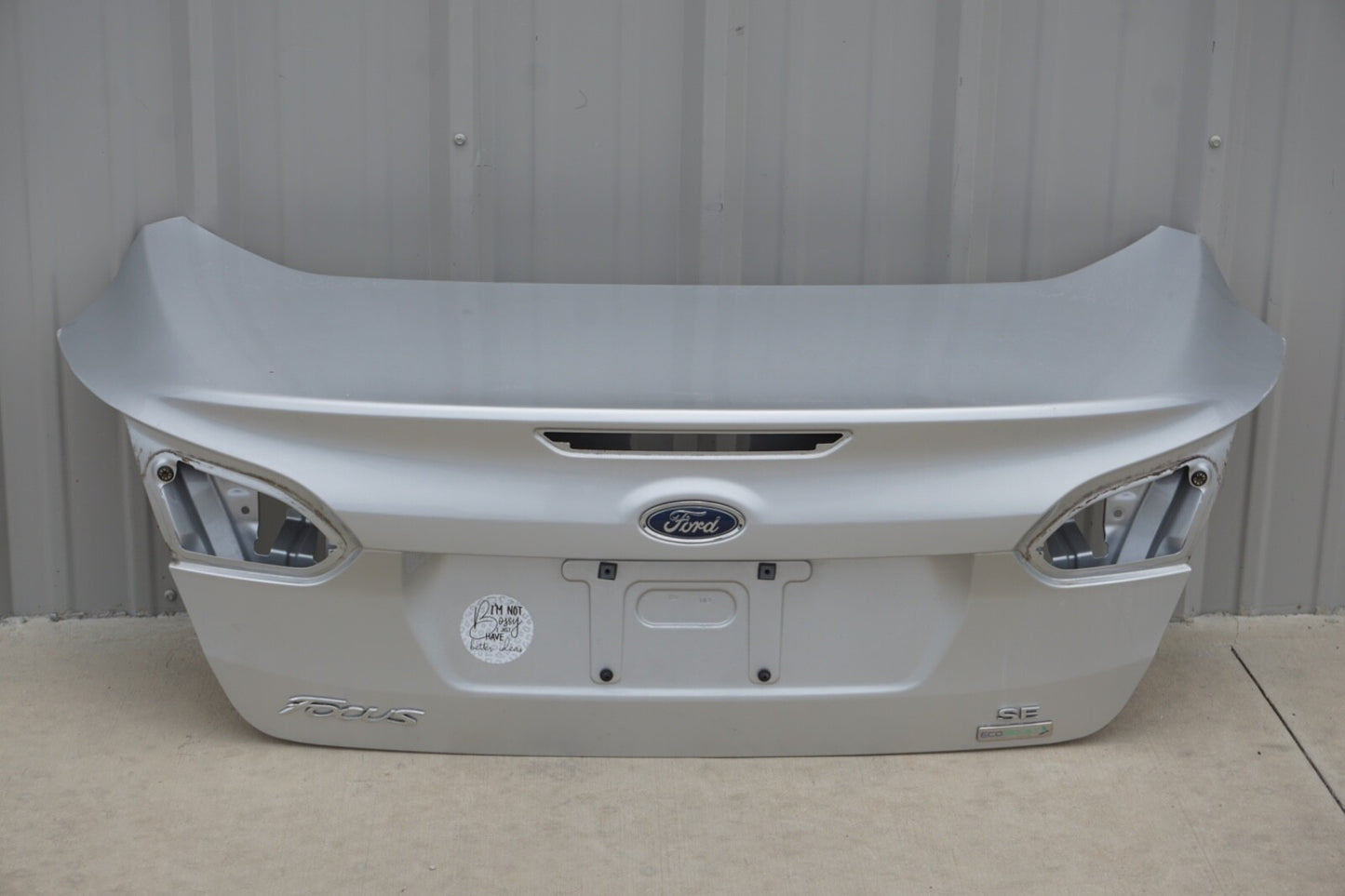 12-18 FORD FOCUS SEDAN REAR TRUNK LID HATCH COVER PANEL ASSEMBLY SILVER OEM