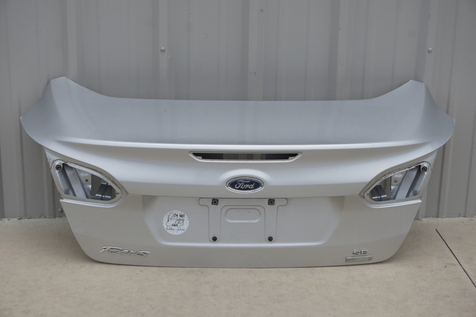 12-18 FORD FOCUS SEDAN REAR TRUNK LID HATCH COVER PANEL ASSEMBLY SILVER OEM