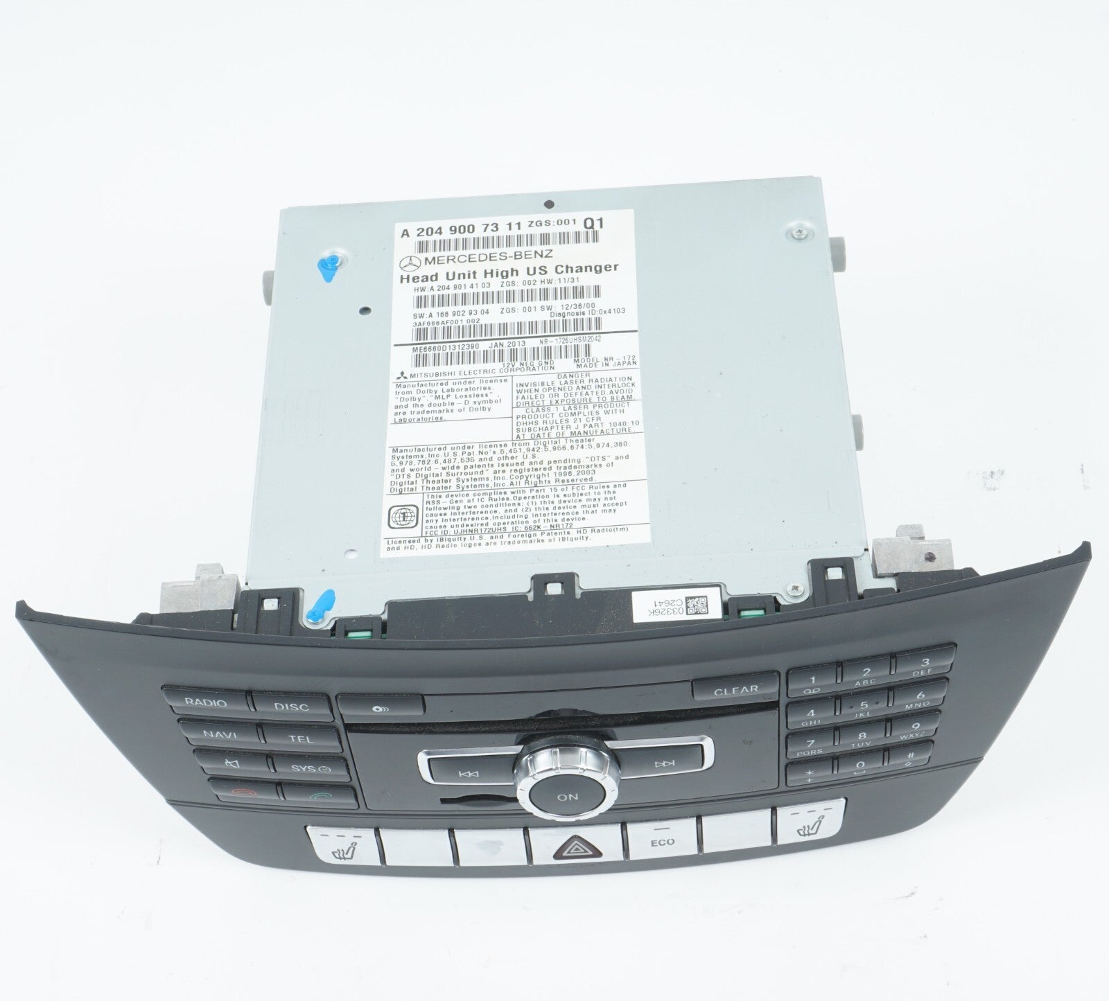 12-14 Mercedes W204 Navigation Command Head Unit CD Audio A2049007311 OEM