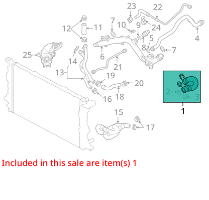 2012 - 2018 Audi A6 A7 3.0L V6 Front Engine Coolant Hose OEM