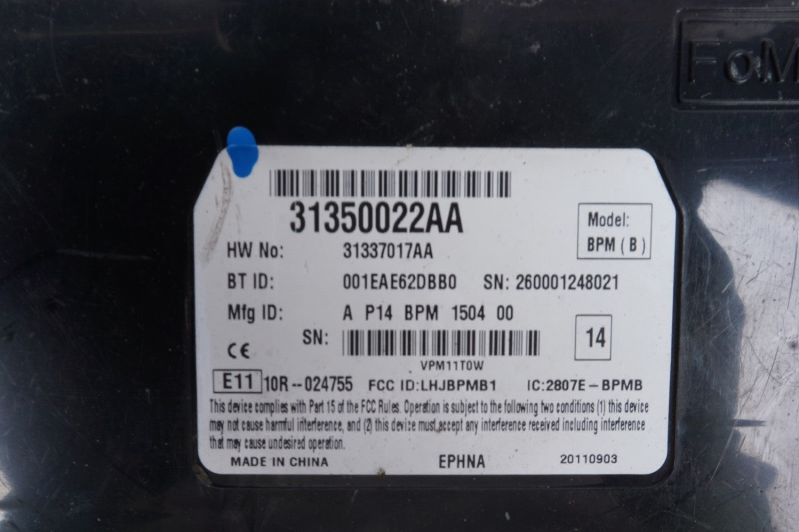 11 12 13 Volvo C70 Telephone Control Module 31350022AA