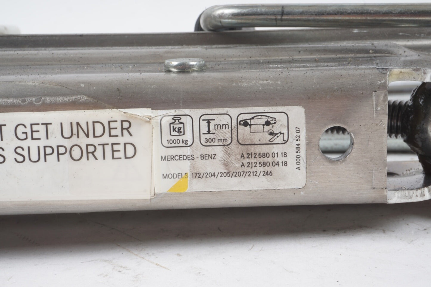 08-14 Mercedes W204 C250 C300 C350 Emergency Spare Tire Jack Tool Kit OEM