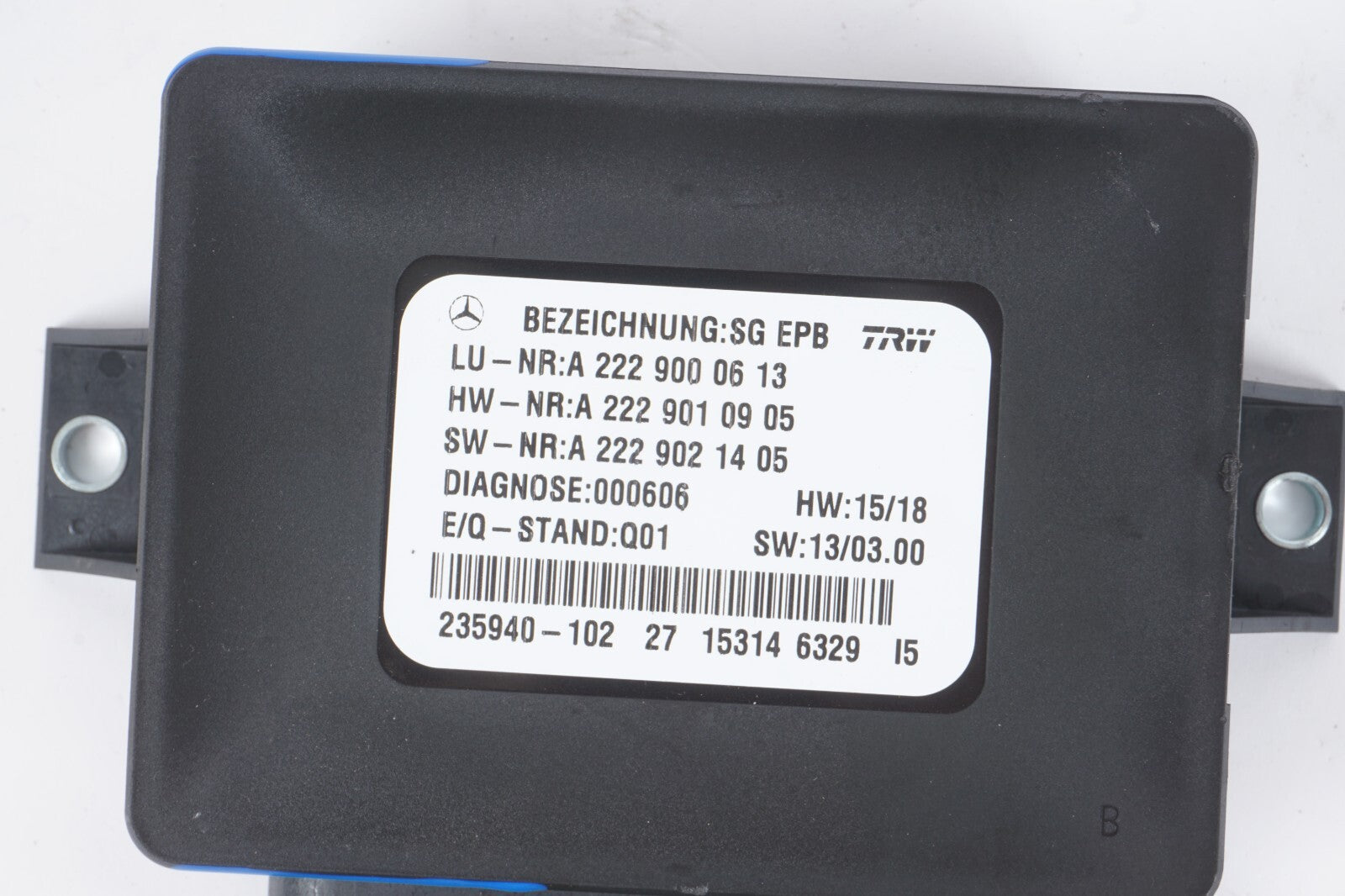 14-17 Mercedes W222 S600 S550 S63 Electronic Parking Brake Control Module OEM