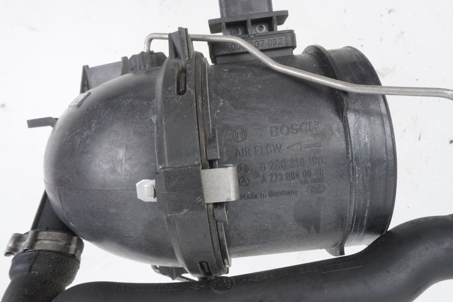 06-15 Mercedes W212 E350 ML350 Bosch MAF Mass Air Flow Sensor Meter Tube OEM