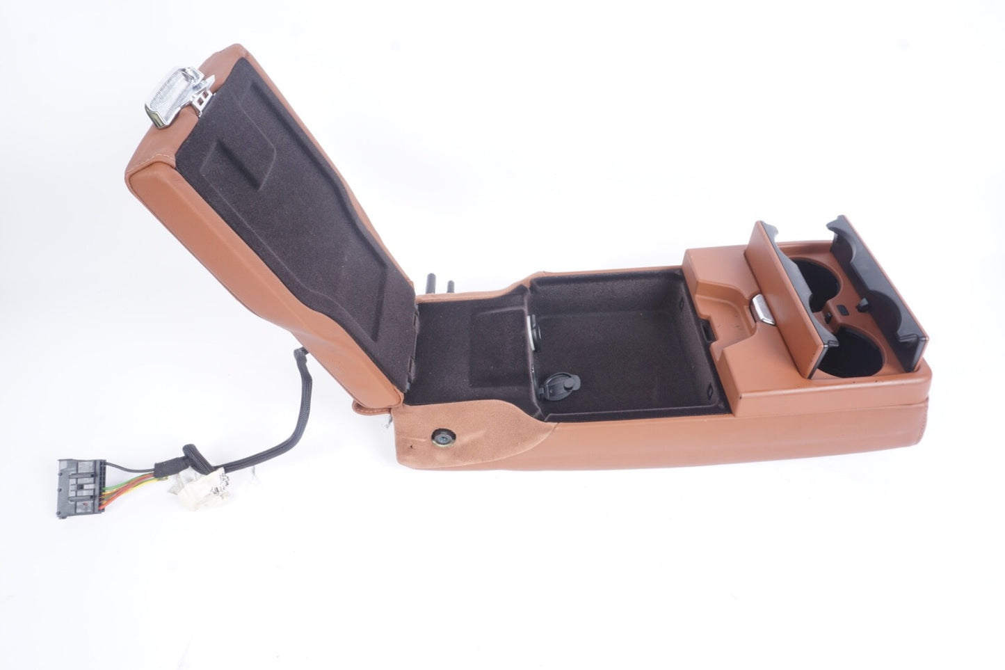 2014-2022 maserati ghibli REAR arm rest lid cover armrest cup holder brown OEM