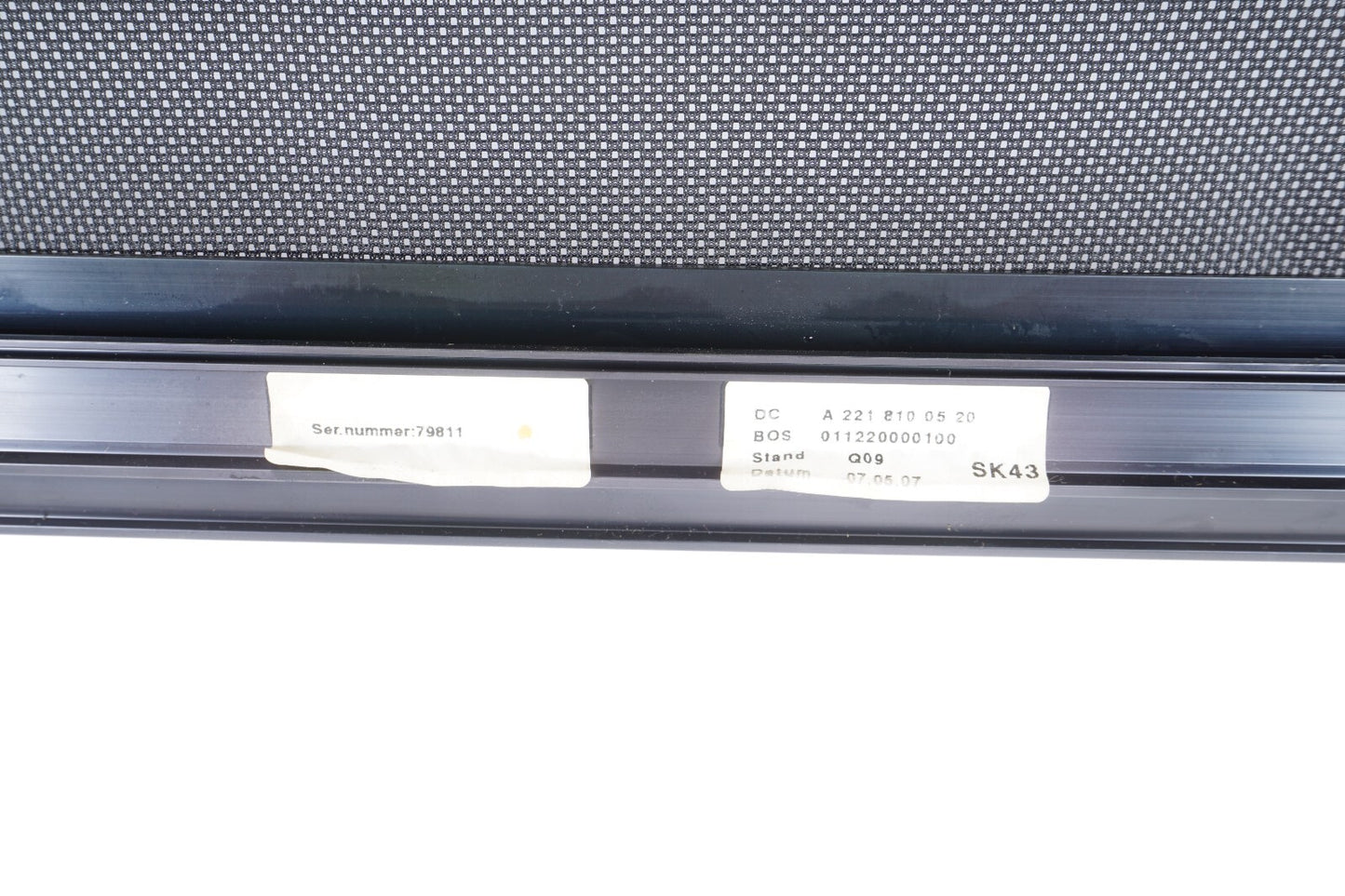 07-13 Mercedes W221 S550 S600 Rear Left Door Window Sun Shade Sunshade OEM