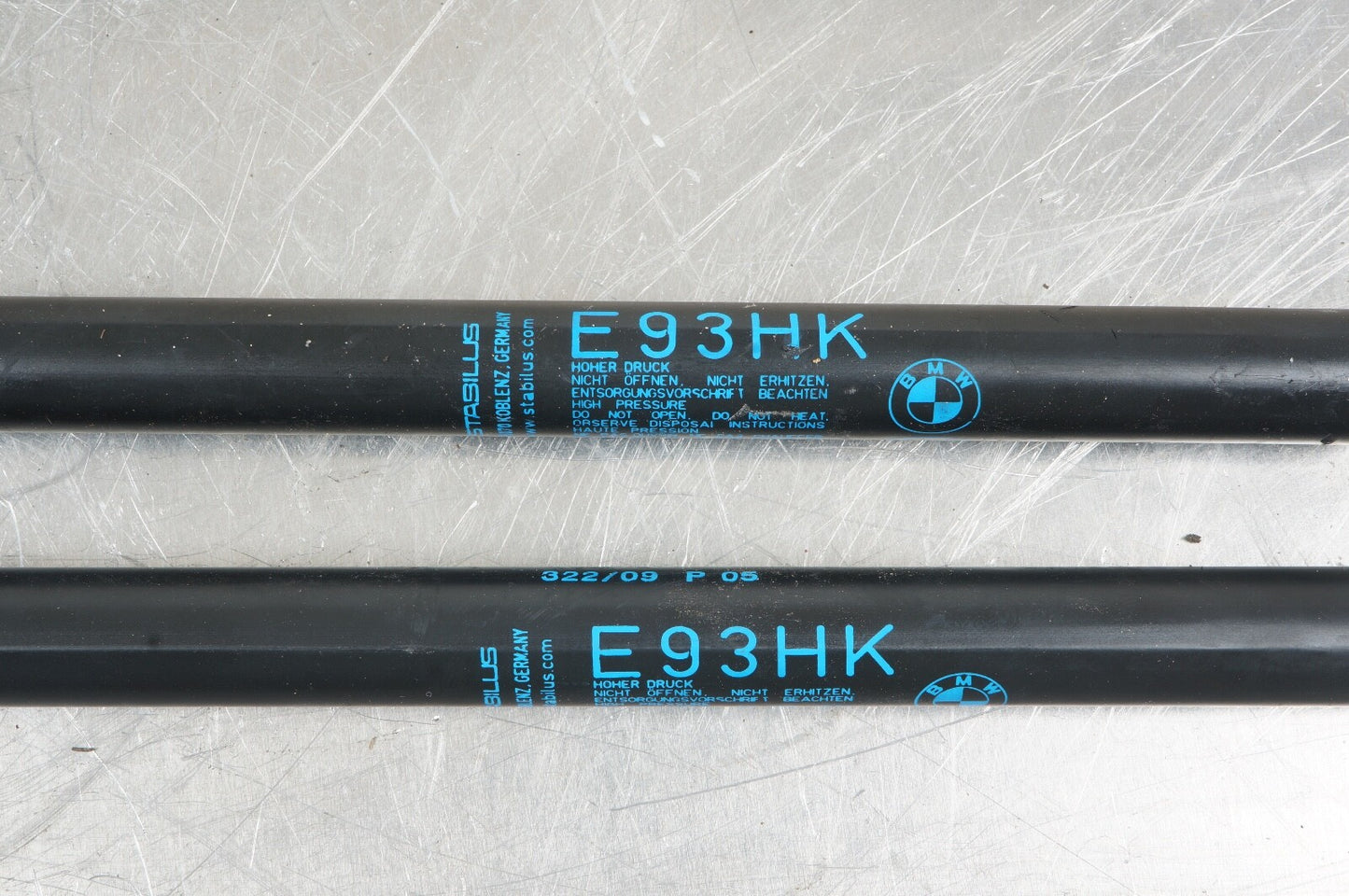 06-13 BMW 328 335 E90 E92 E93 FRONT LEFT & RIGHT HOOD STRUT SHOCK SET of 2 OEM