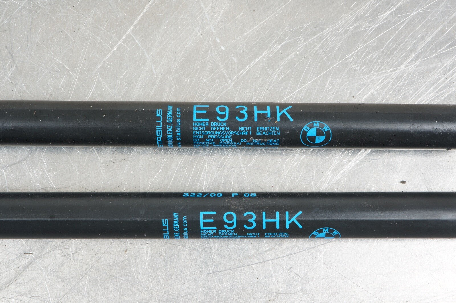 06-13 BMW 328 335 E90 E92 E93 FRONT LEFT & RIGHT HOOD STRUT SHOCK SET of 2 OEM