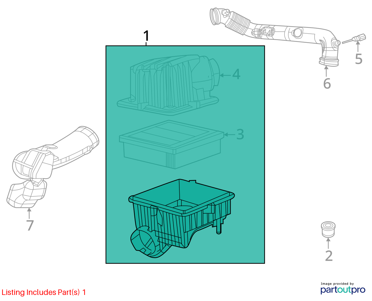 2018 - 2019 Jeep Compass Air Cleaner Box Assembly OEM