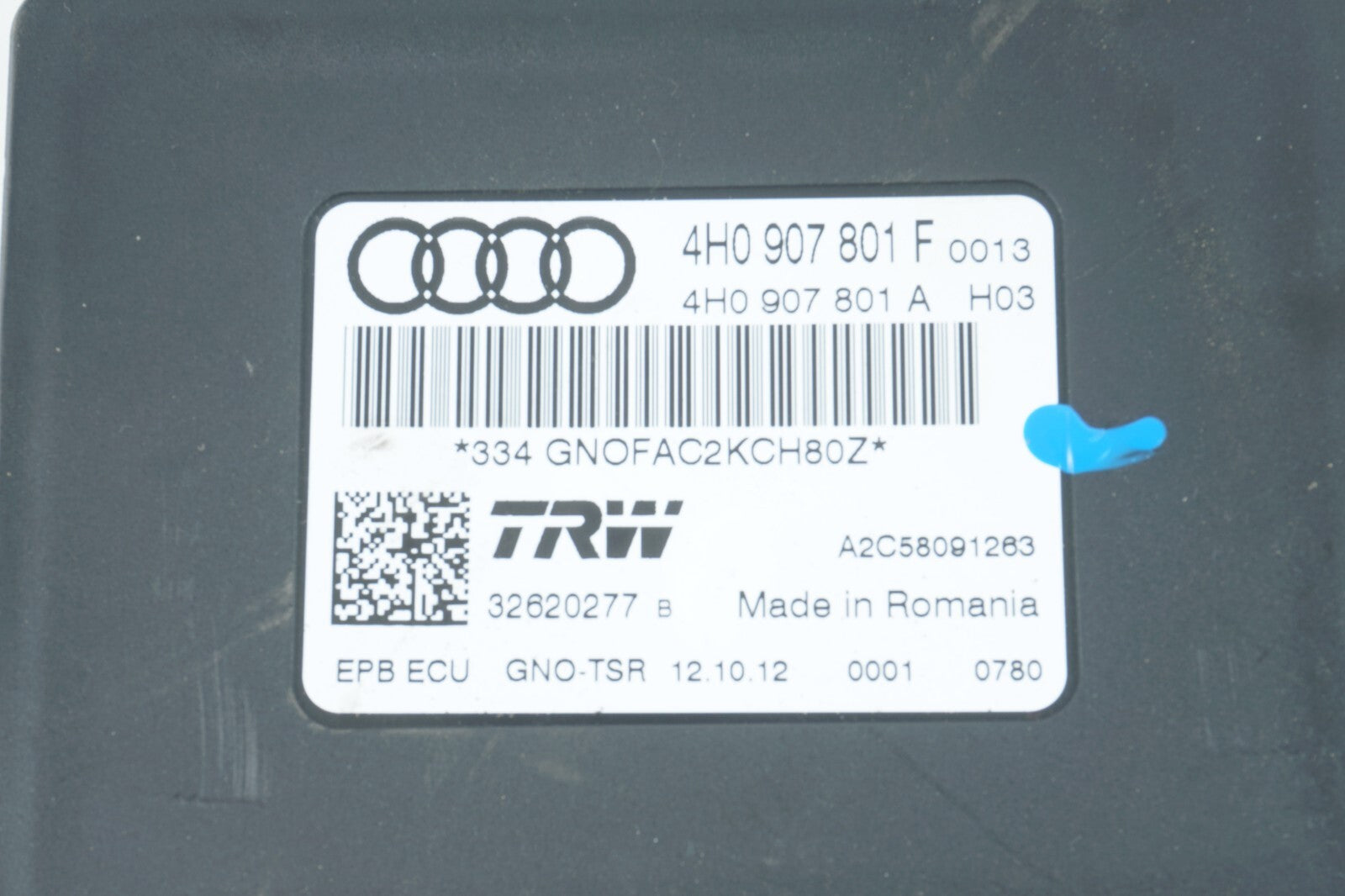 2012 - 2015 AUDI A7 PARK PARKING BRAKE CONTROL MODULE UNIT 4H0907801F OEM