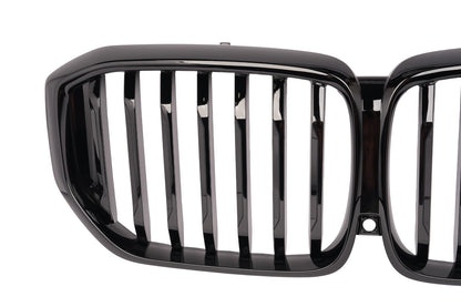 For 2025 BMW G05 X5 LCI Gloss Black Single Line Front Bumper Kidney Grille