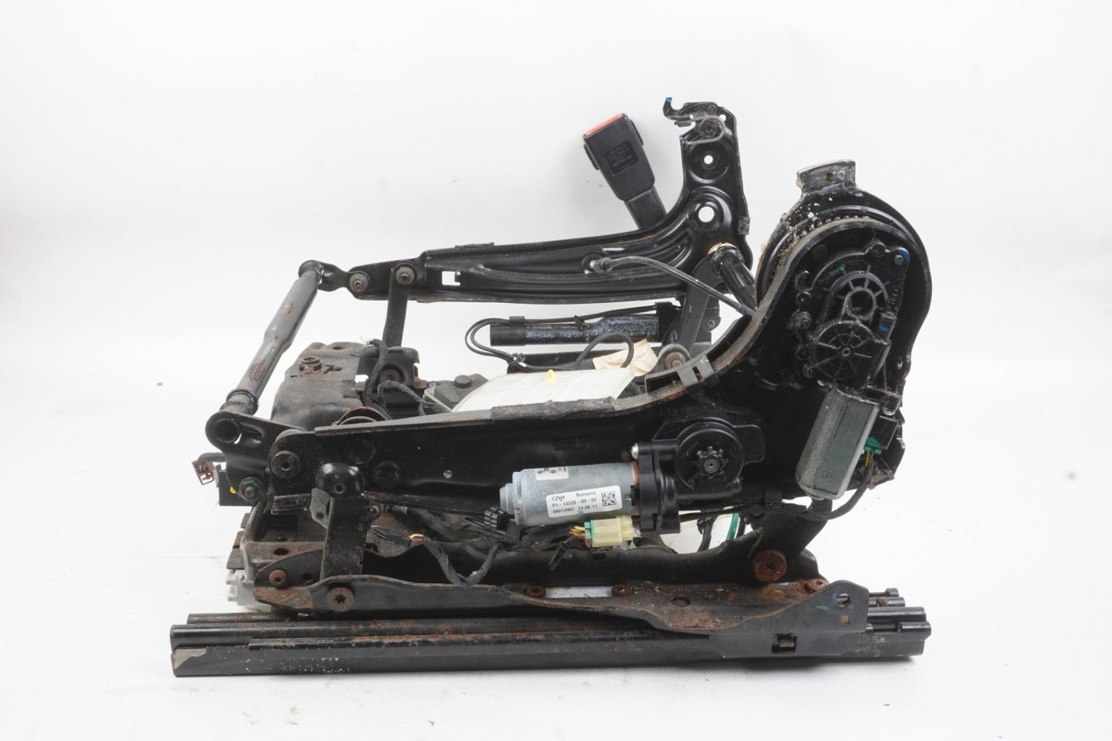2012-2018 BMW 650i 640i F13 FRONT LEFT SIDE SEAT LOWER TRACK FRAME & MOTORS OEM
