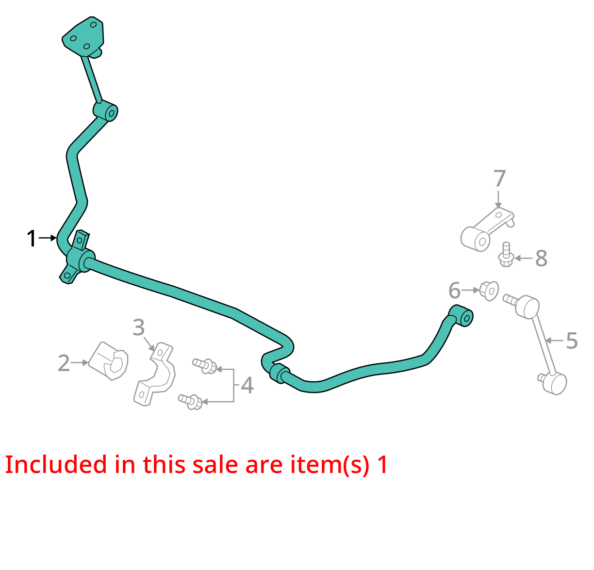 2017 - 2024 NISSAN TITAN REAR STABILIZER SWAY BAR W/ LINK OEM