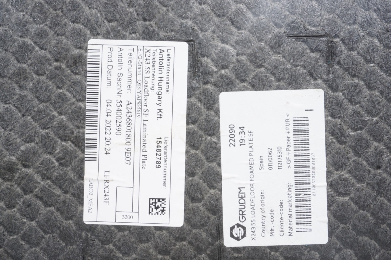 2022-2025 MERCEDES EQB300 X243 REAR TRUNK SPARE TIRE FLOOR COVER 2436801800 OEM