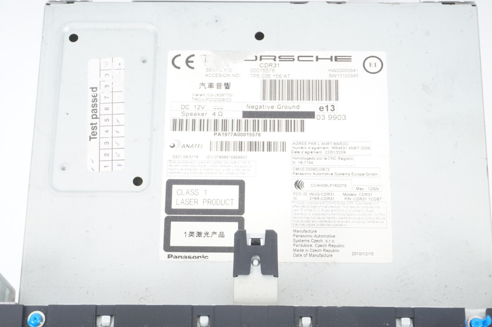 11-13 Porsche Cayenne S 958 Navigation GPS Radio CD Player Display Assembly OEM
