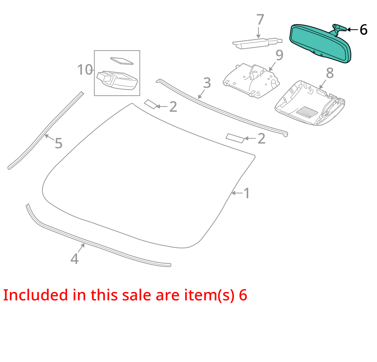 2013 - 2017 Honda Odyssey Auto Dim Interior Rear View Mirror OEM