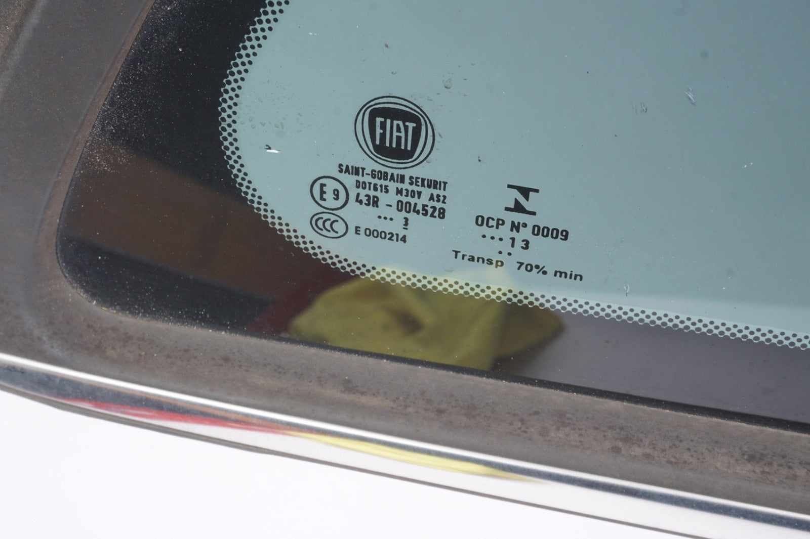 2012 - 2019 Fiat 500 Rear Quarter Window Glass Right Passenger Side OEM
