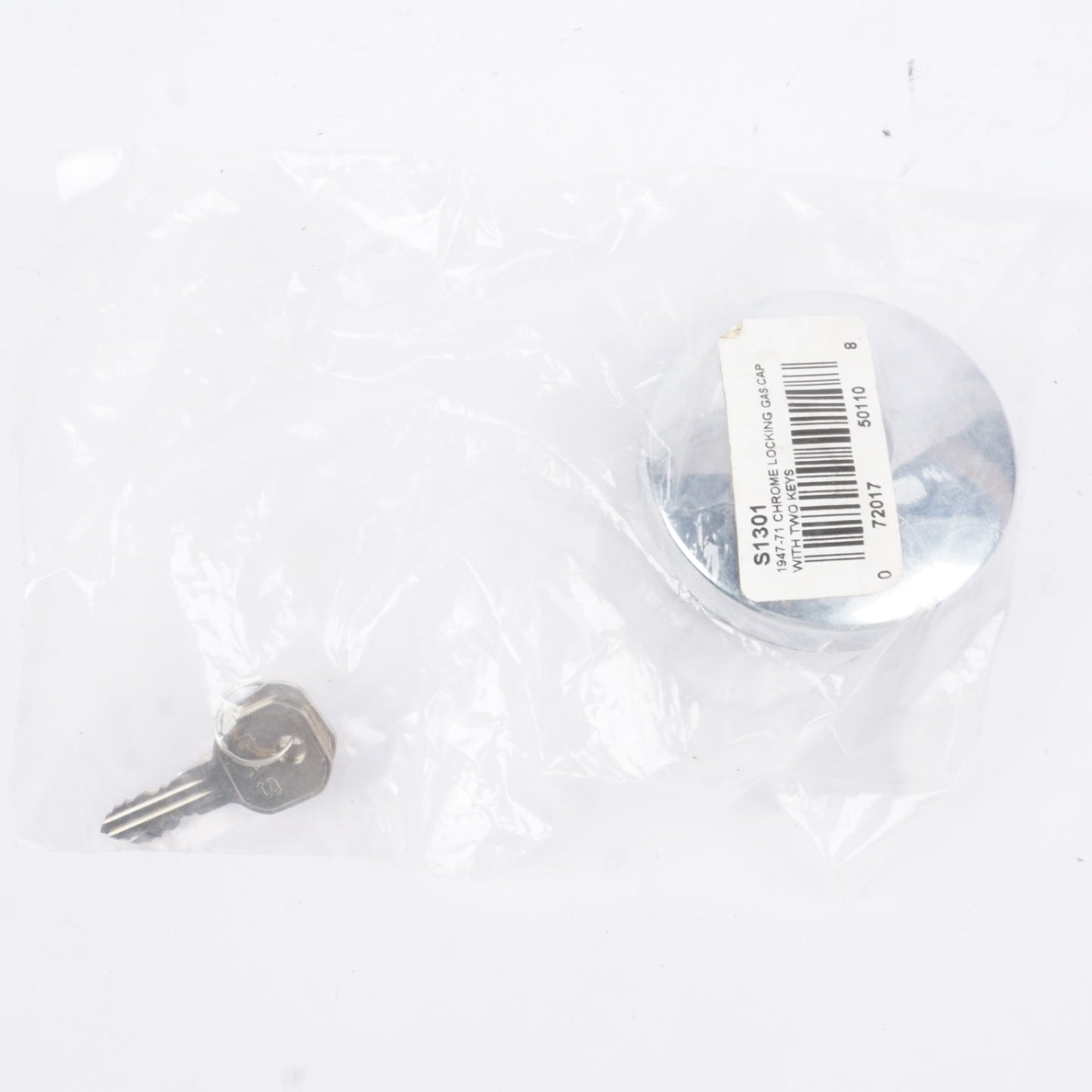 United Pacific S1301 Triple Chrome Vented Locking Gas Cap w/2 Keys