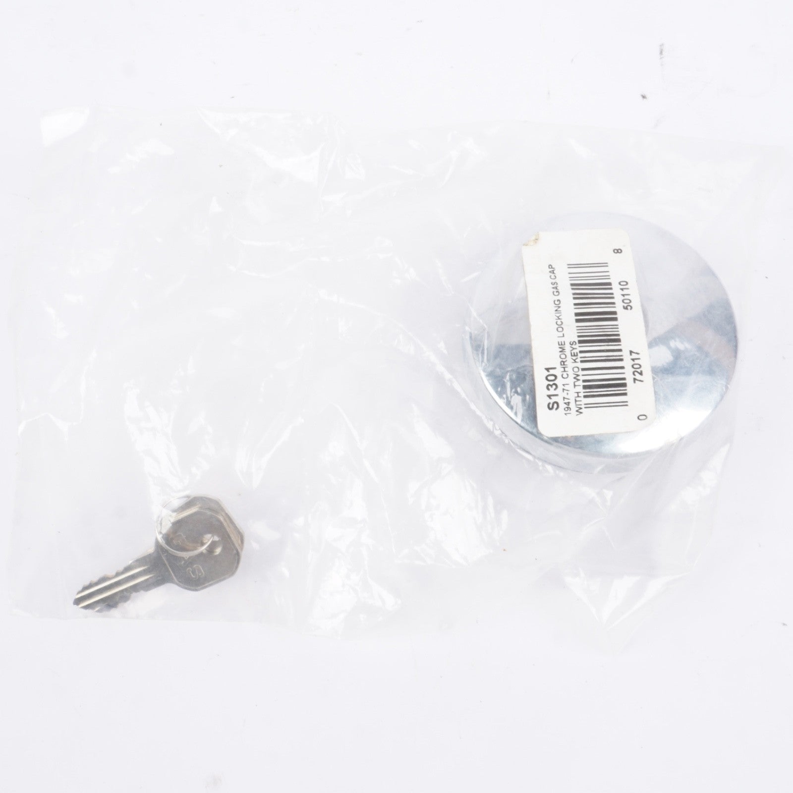 United Pacific S1301 Triple Chrome Vented Locking Gas Cap w/2 Keys