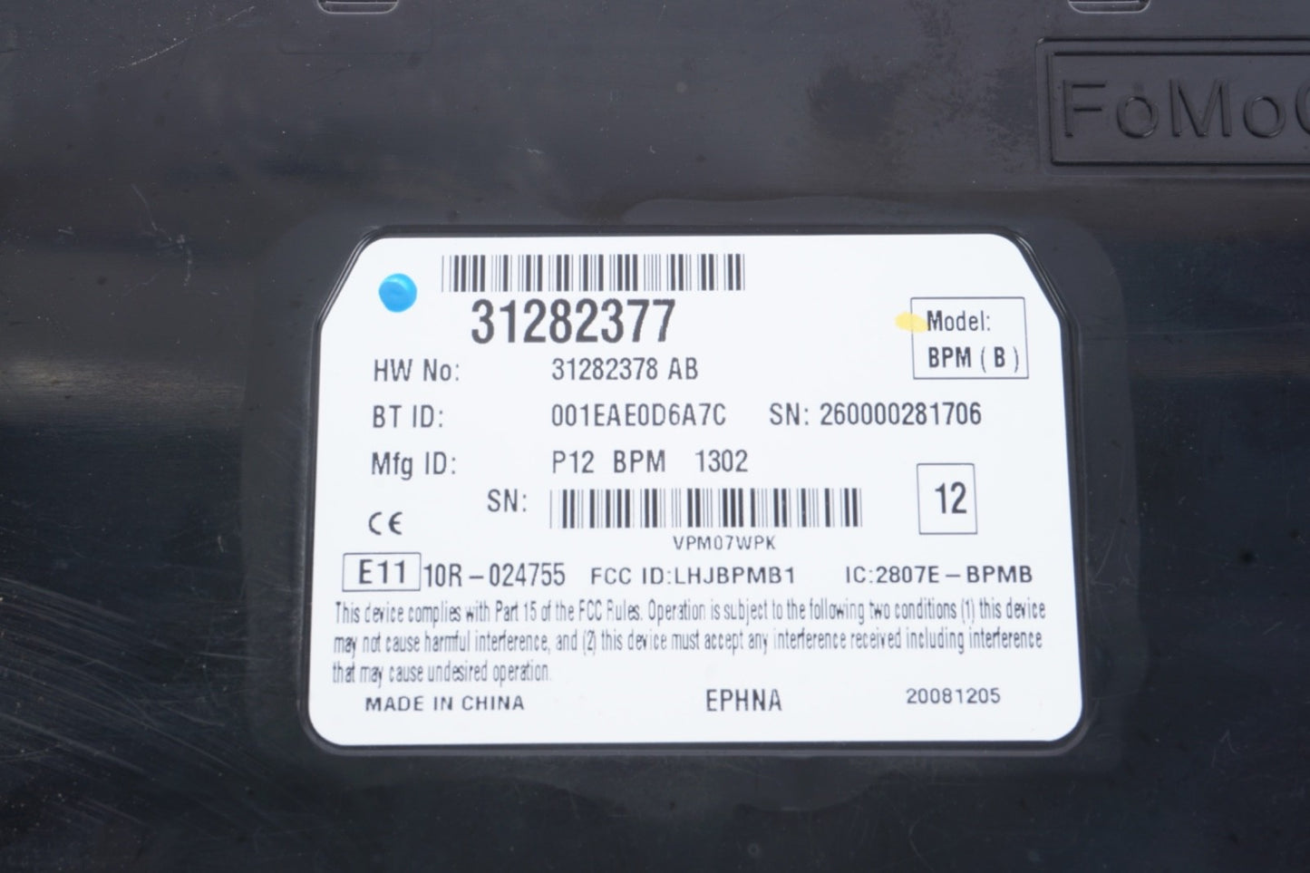 2008 - 2012 VOLVO C70 C30 V50 BLUETOOTH CONTROL MODULE UNIT OEM 31282377