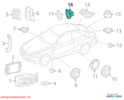 11-17 Mercedes W207 E550 E350 Convertible Logic7 Rear Subwoofer OEM