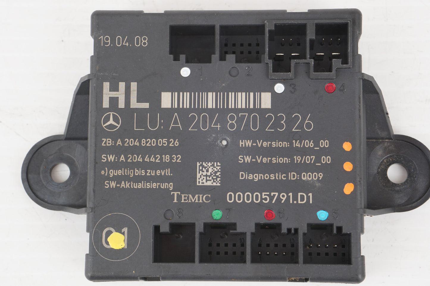 2008 - 2014 MERCEDES C300 W204 REAR LEFT DRIVER SIDE DOOR CONTROL MODULE OEM
