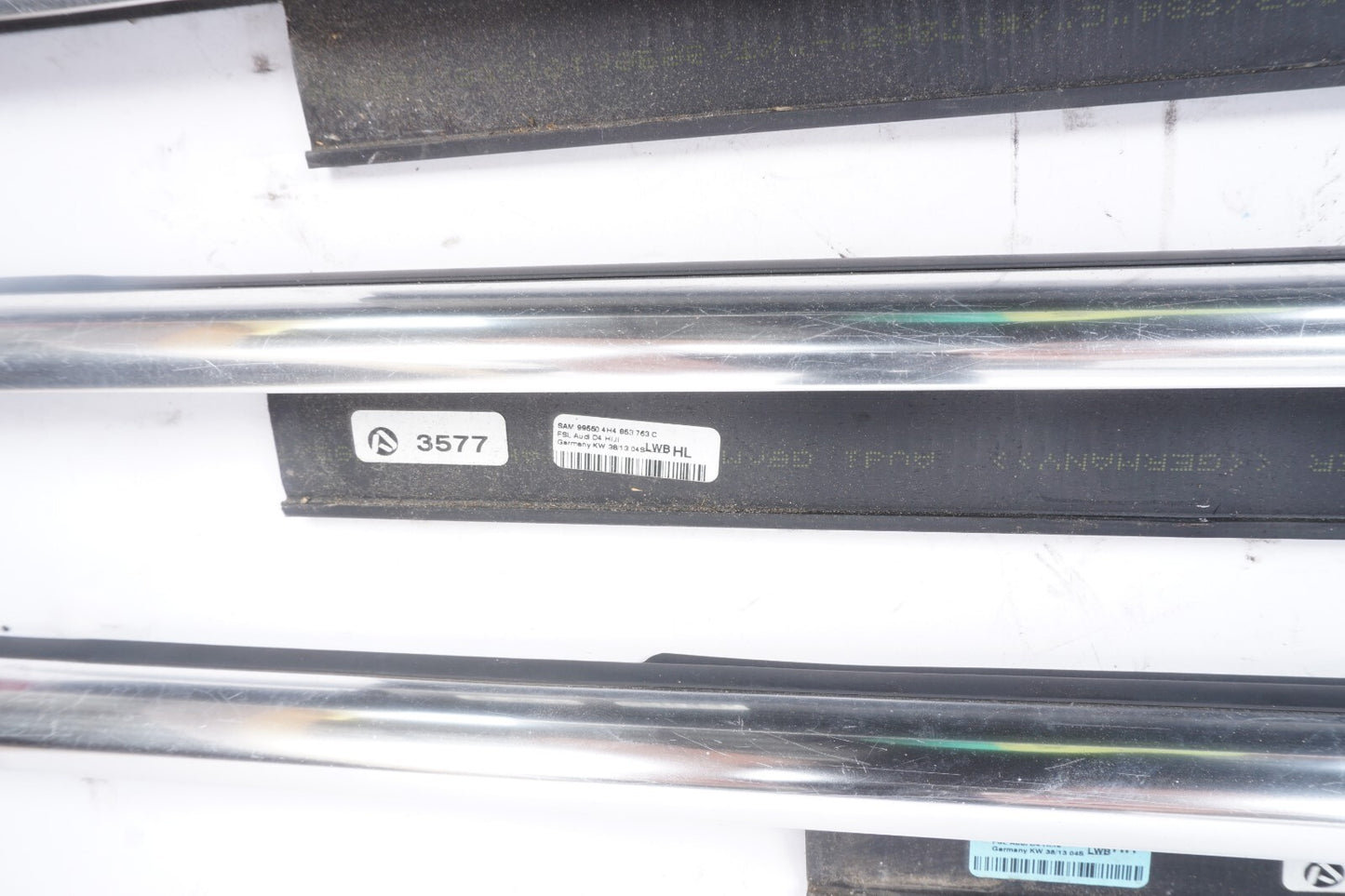 2011 - 2017 Audi A8L LONG Door Window Belt Chrome Molding SET Of 4 OEM