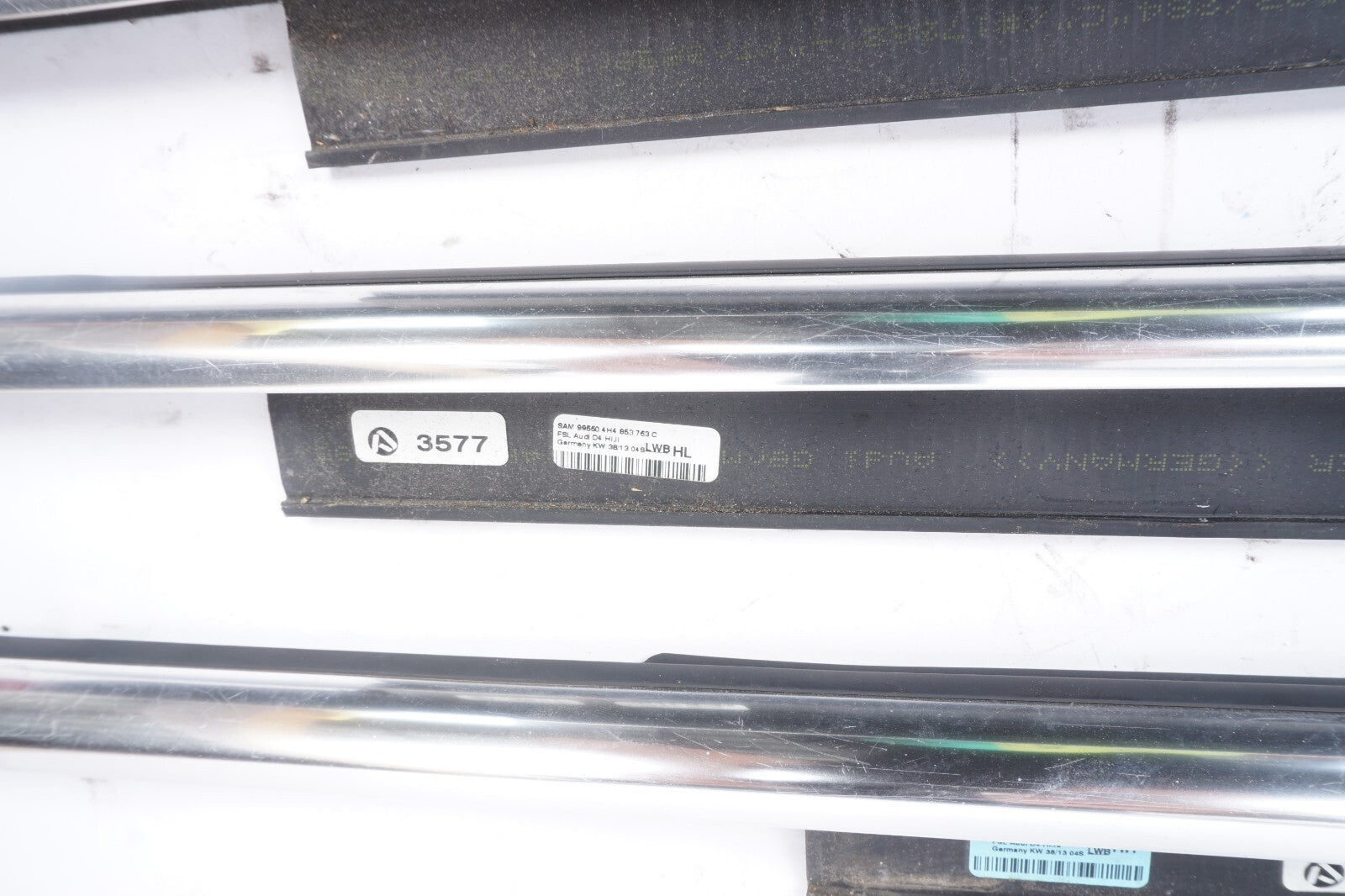 2011 - 2017 Audi A8L LONG Door Window Belt Chrome Molding SET Of 4 OEM