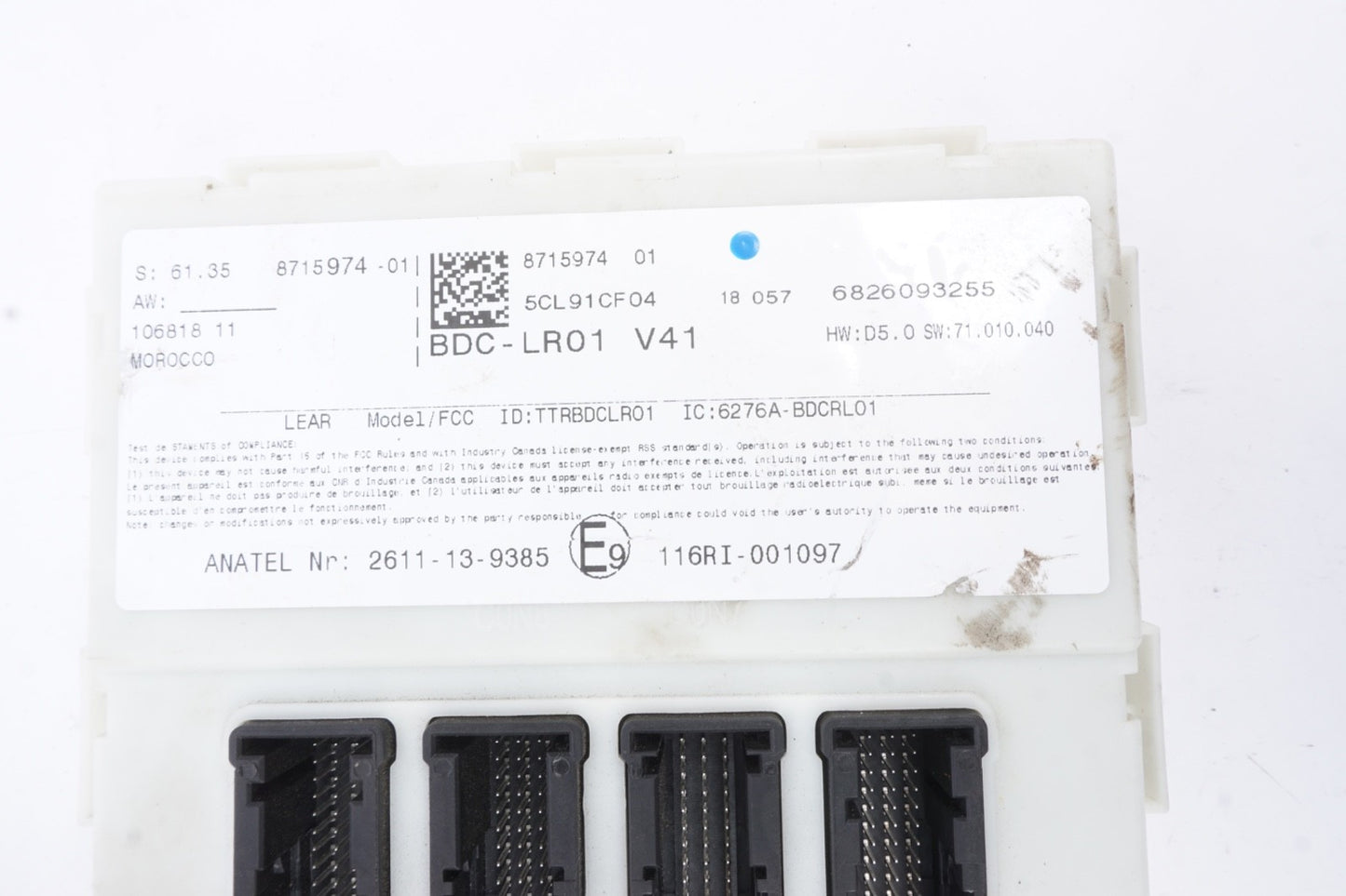 2018 - 2021 BMW X2 F39 IGNITION IMMOBILIZER KEY COMPUTER CONTROL MODULE