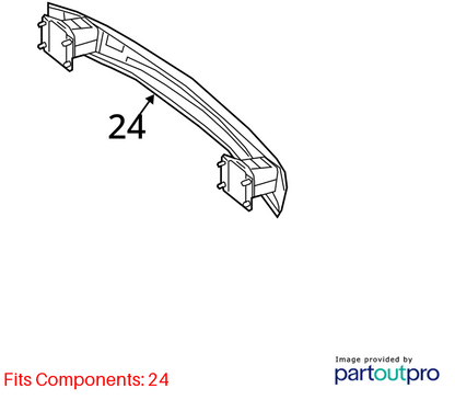 2011 - 2017 Mercedes E350 E550 Convertible Coupe Rear Bumper Reinforcement OEM