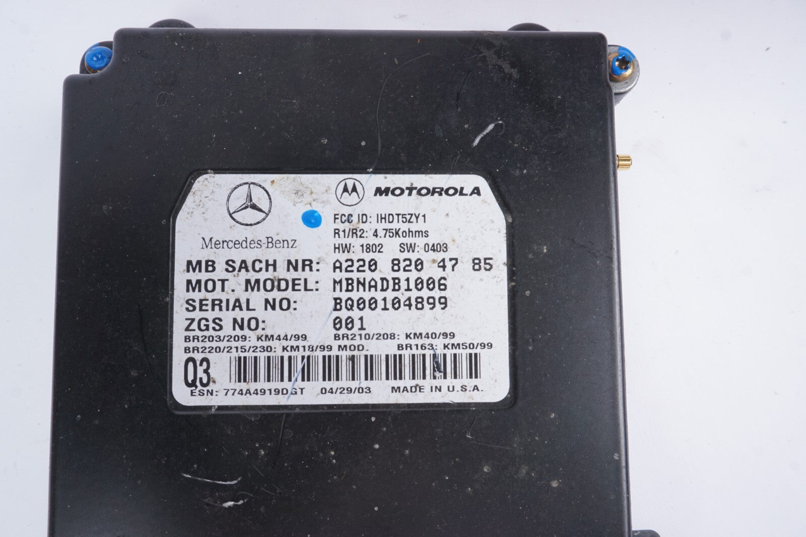 03-06 Mercedes R230 SL500 SL55 Voice Command Control Module 2208204785  OEM