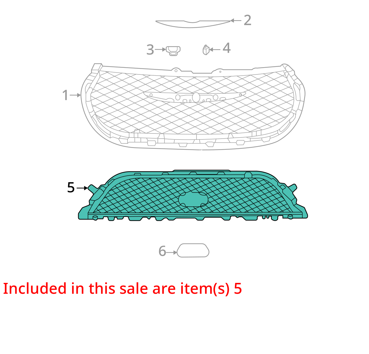 21 22 23 24 25 CHRYSLER PACIFICA LOWER GRILLE BLACK OEM 6WF63DX8AB